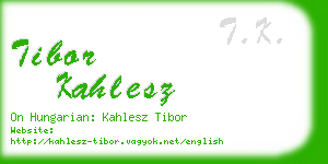 tibor kahlesz business card